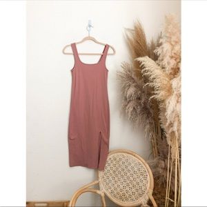 Abercrombie Pink Bodycon Ribbed midi